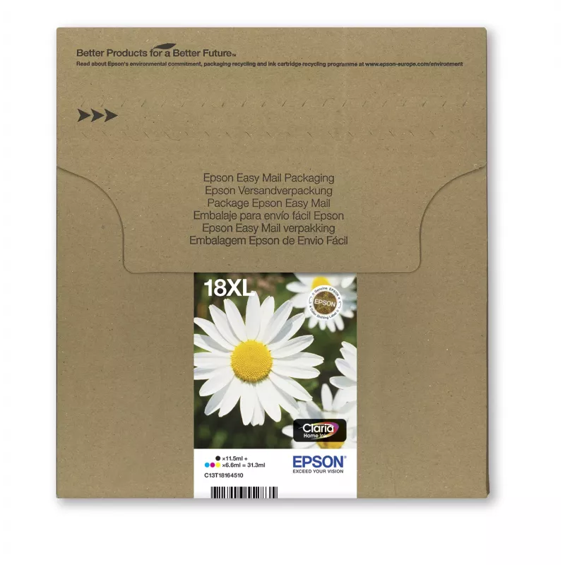 Epson Daisy Multipack 4-kolory 18XL EasyMail, Wysoka (XL) wydajność, Czarny, Cyjan, magenta, Żółty, 11,5 ml, 6,6 ml, 1 szt., Zestaw zbiorczy