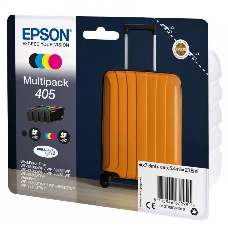 Wkład atramentowy Epson 405 1 szt. Oryginał Standardowa wydajność Czarny, cyjan, magenta, Żółty