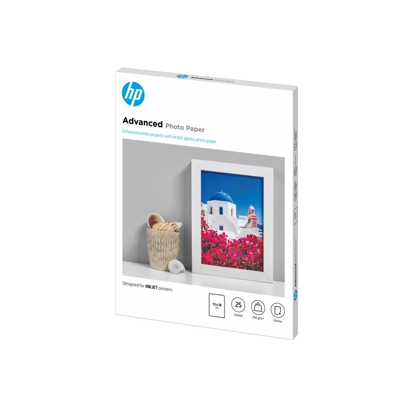 HP Advanced Photo Paper, Glossy, 250 g/m2, 13 x 18 cm (127 x 178 mm), 25 arkuszy