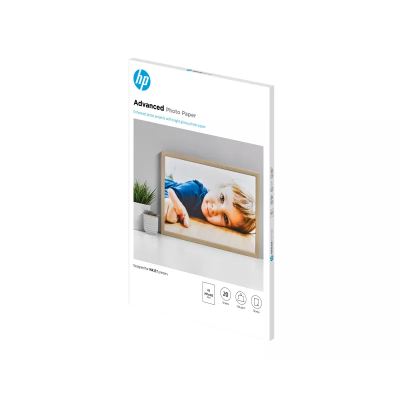 HP Advanced Photo Paper Glossy 250 g/m2 A3 (297 x 420 mm) 20 arkuszy
