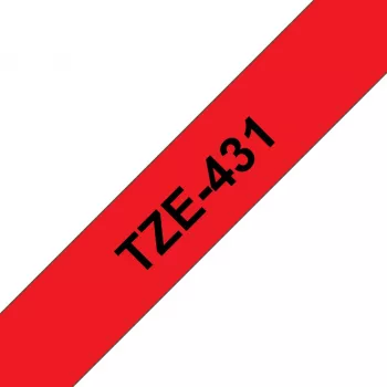 Taśma do drukarek etykiet Brother TZE-431, czarny na czerwonym