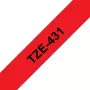 Taśma do drukarek etykiet Brother TZE-431, czarny na czerwonym