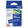 Taśma laminowana Brother 18 mm, czarny na niebieskim, TZe, szary, termotransfer, Filipiny, 5 lat