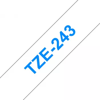 Taśma do etykietowania Brother TZE-243 niebieska na białym