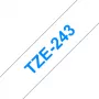 Taśma do etykietowania Brother TZE-243 niebieska na białym