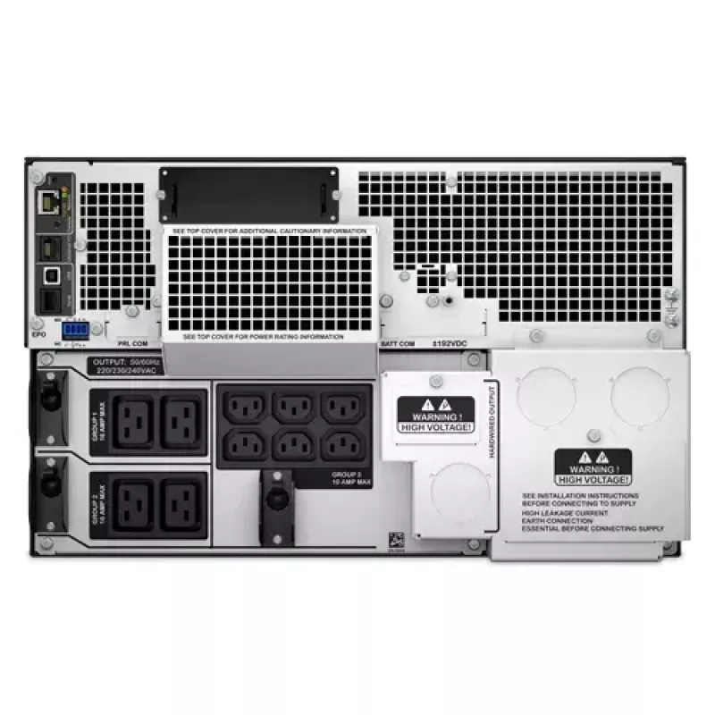 APC Smart-UPS On-Line SRT8KRMXLI - 8kW/VA, 6x C13 + 4x C19 + hardwire 1phase output, montowany w szafie, wbudowana karta sieciowa