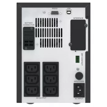 APC Easy UPS 1-fazowy Line-Interactive, 1000VA, Tower, 230V, 6 gniazd IEC C13, AVR, Dry Contact, LCD, bez obsługi karty sieciowej
