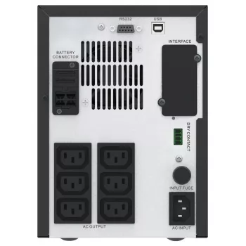 APC Easy UPS 1-fazowy Line Interactive, 1500VA, Tower, 230V, 6 gniazd IEC C13, AVR, styk suchy, LCD, bez obsługi karty sieciowej