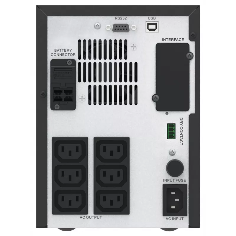 APC Easy UPS 1-fazowy Line Interactive, 1500VA, Tower, 230V, 6 gniazd IEC C13, AVR, styk suchy, LCD, bez obsługi karty sieciowej