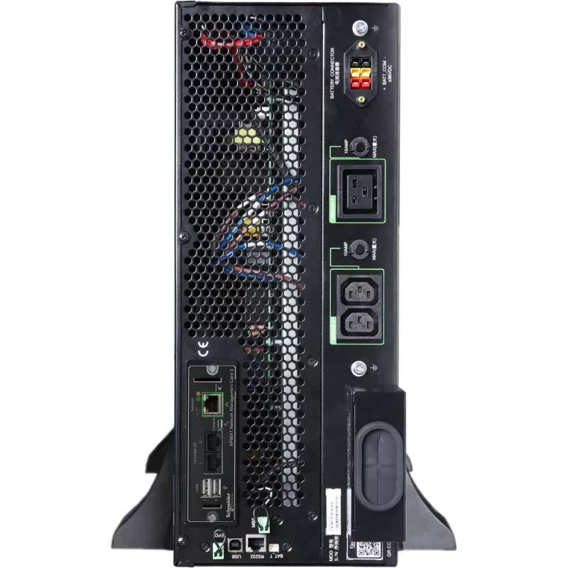 APC Smart-UPS On-Line, 5kVA/5kW, Szafa/Wieża, 230V, 2x IEC C13+1x IEC C19+Hard wire 3-wire (H+N+E) gniazda, Karta sieciowa, bez zestawu szyn