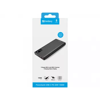 Przenośna bateria Sandberg Powerbank USB-C PD 20W 10000, 10000 mAh