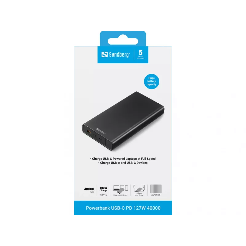 Przenośny powerbank Sandberg USB-C PD 127W 40000 mAh