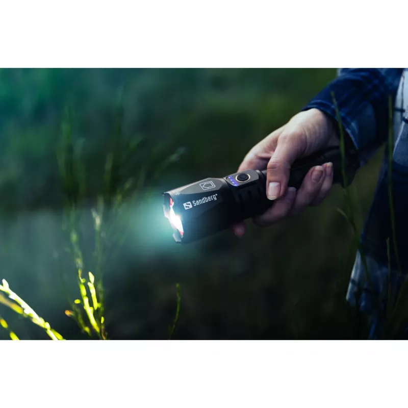 Sandberg Survivor Torch Powerbank 5000, Latarka ręczna, Czarny, Aluminium, IPX4, -30 - 40 °C, FCC, RoHS, UKCA, CE