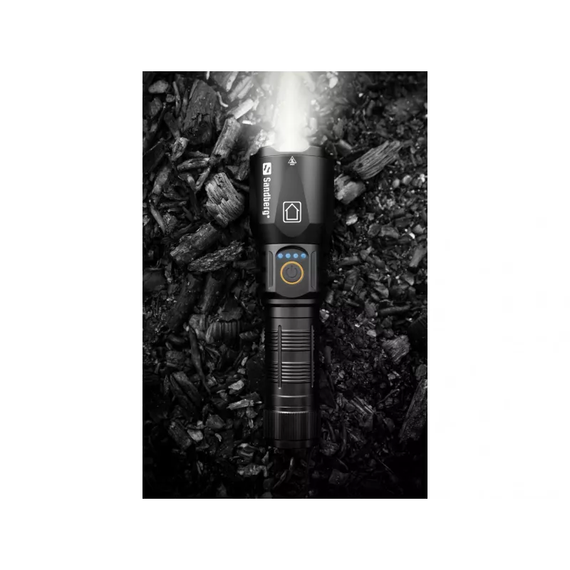 Sandberg Survivor Torch Powerbank 5000, Latarka ręczna, Czarny, Aluminium, IPX4, -30 - 40 °C, FCC, RoHS, UKCA, CE