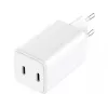 Sandberg AC Charger Dual USB-C PD65W EU, do użytku wewnętrznego, AC, 20 V, 3,25 A, biała