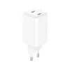 Sandberg AC Charger Dual USB-C PD65W EU, do użytku wewnętrznego, AC, 20 V, 3,25 A, biała