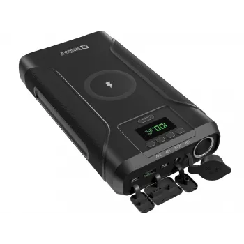 Sandberg Survivor Powerbank 7in1 76800, 76800 mAh, litowo-jonowa (Li-Ion), ładowanie bezprzewodowe, 3,6 V, czarny