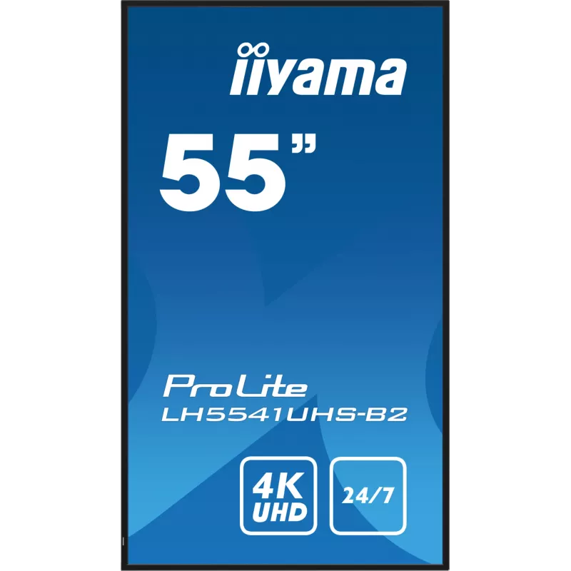 iiyama LH5541UHS-B2 Wyświetlacz sygnalizacyjny w obudowie kiosku 138,7 cm (54,6 cala) LCD 500 cd/m² 4K Ultra HD Czarny Wbudowany procesor 24/7