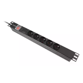 PDU Lanberg PDU-05E-0200-BK 5 gniazd AC 1U Czarny