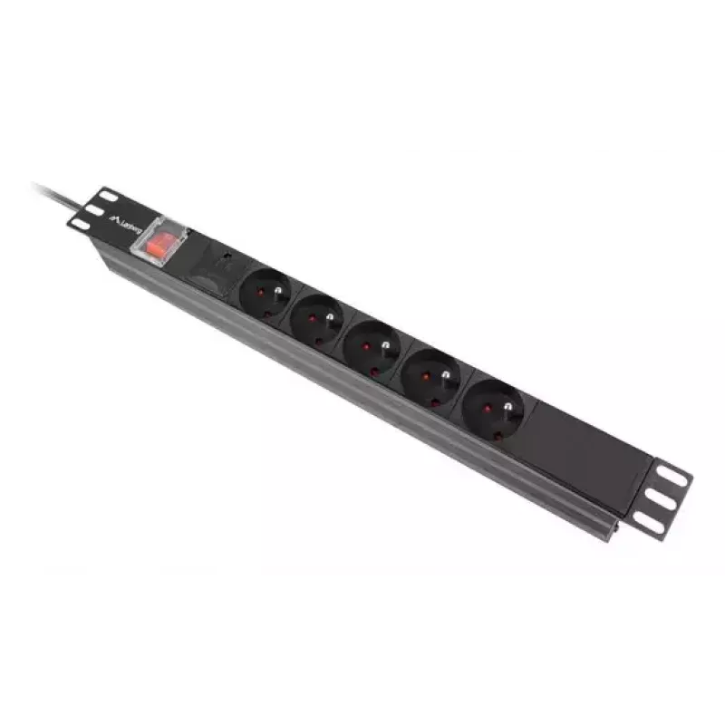 PDU Lanberg PDU-05E-0200-BK 5 gniazd AC 1U Czarny