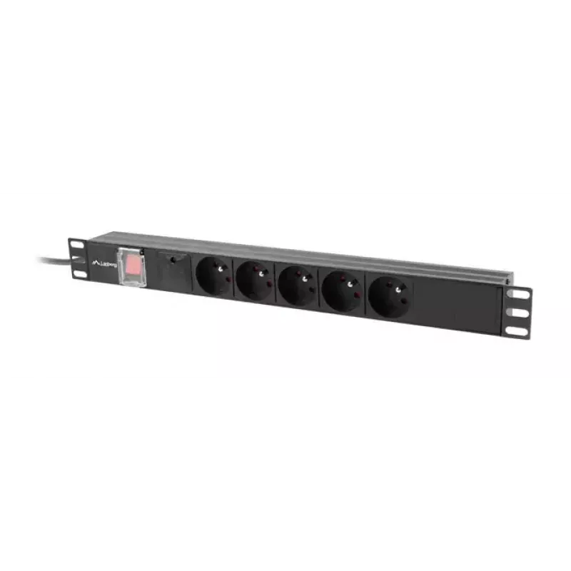 PDU Lanberg PDU-05E-0200-BK 5 gniazd AC 1U Czarny