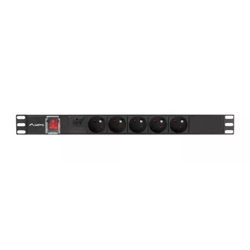 PDU Lanberg PDU-05E-0200-BK 5 gniazd AC 1U Czarny
