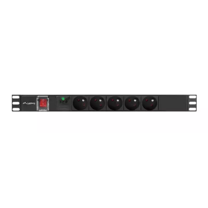 PDU Lanberg PDU-05E-0200-BK 5 gniazd AC 1U Czarny