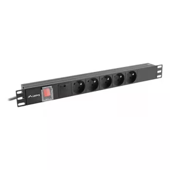 PDU Lanberg PDU-05E-0200-BK 5 gniazd AC 1U Czarny