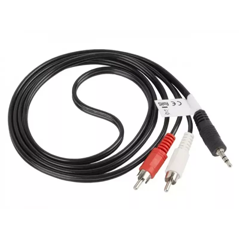 Kabel audio LANBERG 3.5 mm – 2×RCA męski 1,5 m czarny