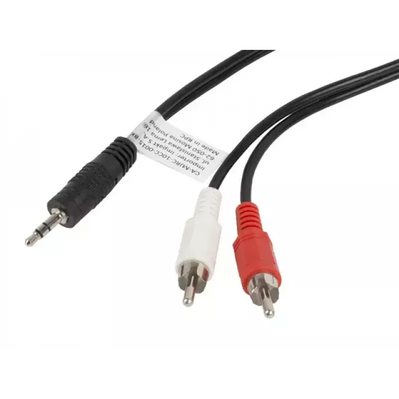 Kabel audio LANBERG 3.5 mm – 2×RCA męski 1,5 m czarny