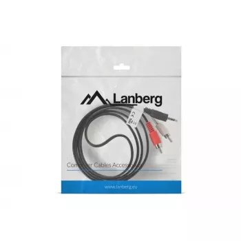 Kabel audio LANBERG 3.5 mm – 2×RCA męski 1,5 m czarny