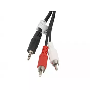 Kabel audio LANBERG 3,5 mm na 2×RCA męski, 5 m, czarny
