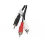 Kabel audio LANBERG 3,5 mm na 2×RCA męski, 5 m, czarny