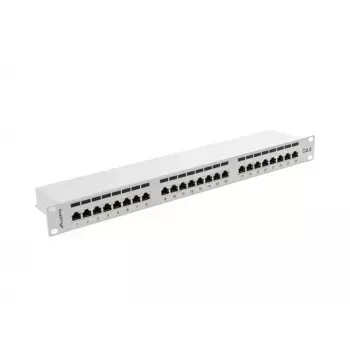 Lanberg Patch Panel 24 port 1U, kat. 6, ekranowany, szary