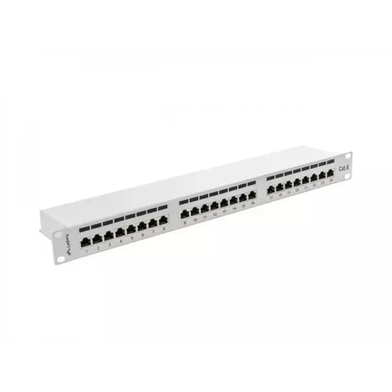 Lanberg Patch Panel 24 port 1U, kat. 6, ekranowany, szary
