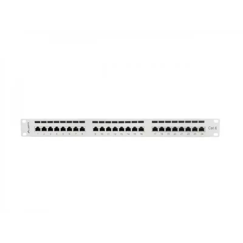 Lanberg Patch Panel 24 port 1U, kat. 6, ekranowany, szary