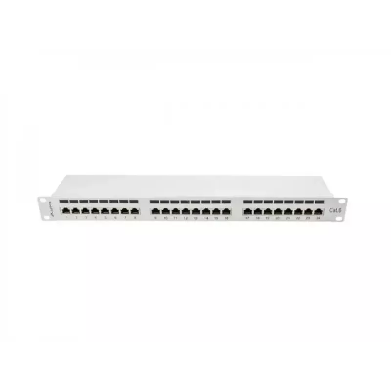 Lanberg Patch Panel 24 port 1U, kat. 6, ekranowany, szary