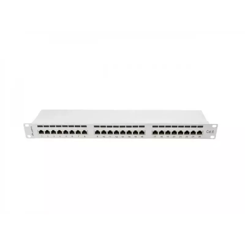 Lanberg Patch Panel 24 port 1U, kat. 6, ekranowany, szary
