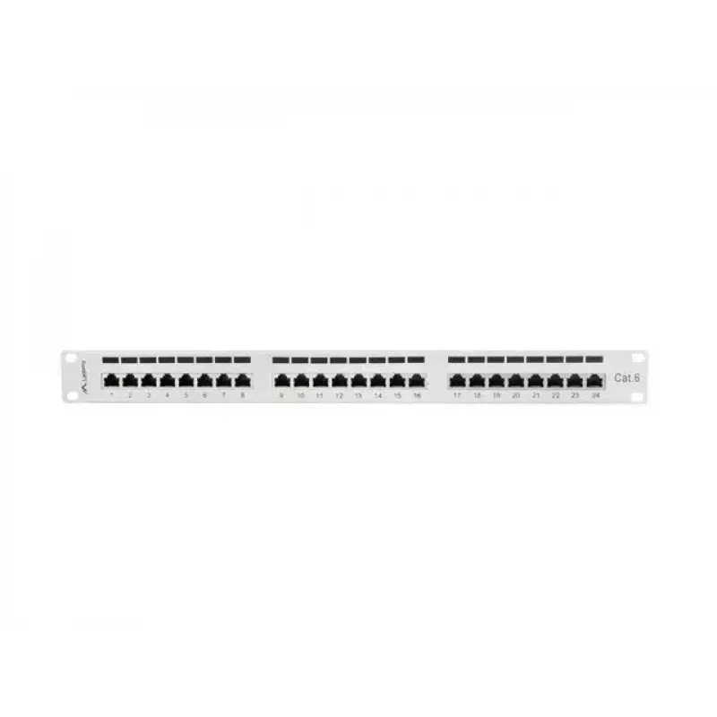Lanberg Patch Panel 24 port 1U, kat. 6, ekranowany, szary