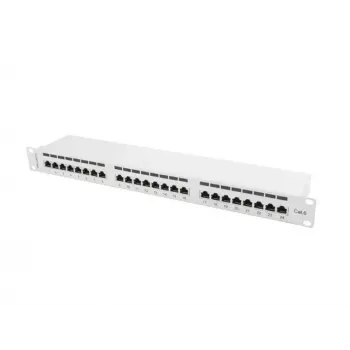 Lanberg Patch Panel 24 port 1U, kat. 6, ekranowany, szary