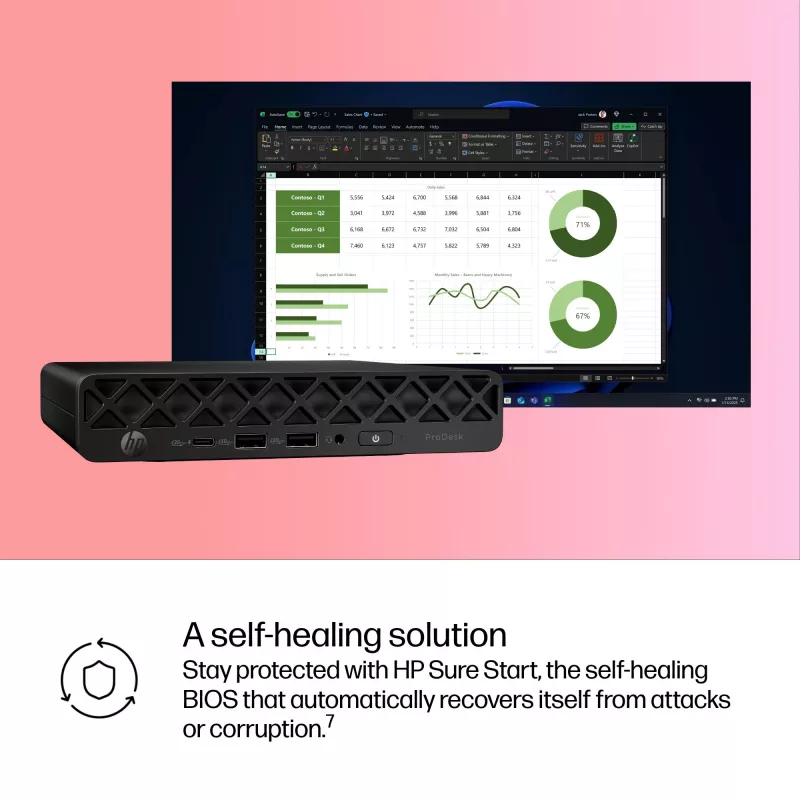 Mini PC HP ProDesk 4 Mini G1i Intel Core Ultra 5 225T 16GB 512GB SSD Intel Graphics Windows 11 Pro