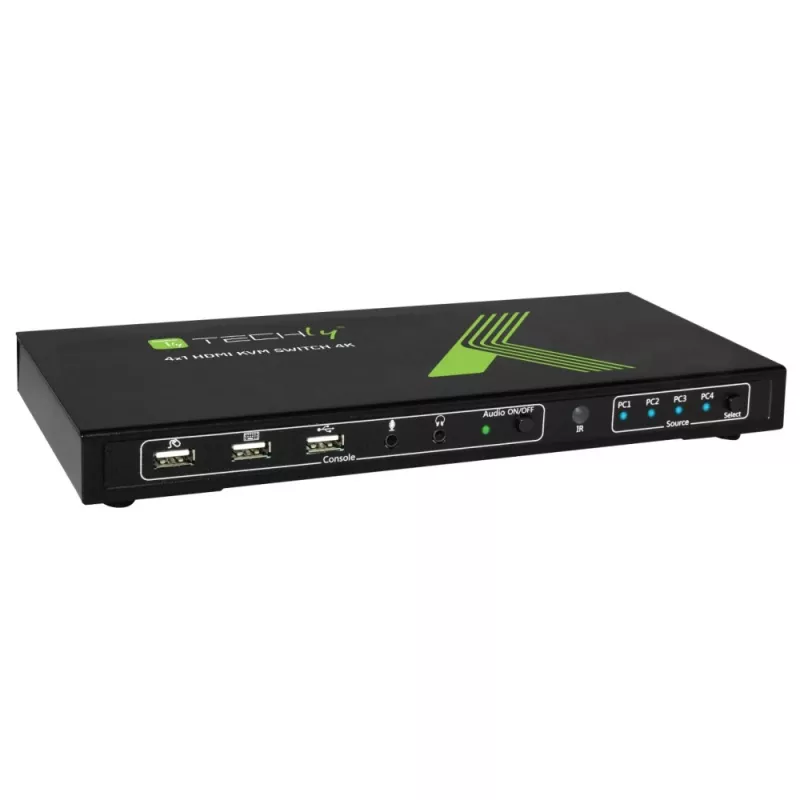 Techly 4x1 USB HDMI 4Kx2K IDATA KVM-HDMI4U Przełącznik KVM Czarny