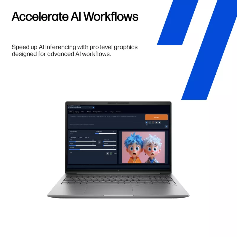 HP Zbook X G1i Intel Core Ultra 7 255H 40,6 cm (16 cali) WUXGA 32 GB DDR5-SDRAM NVIDIA RTX PRO 2000 Blackwell Wi-Fi 7 (802.11be) Windows 11 Pro AI Workstation, AI PC
