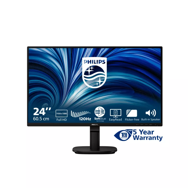 Monitor komputerowy Philips 2000 series 24B2N2200/00 60,5 cm (23,8 cala) 1920 x 1080 pikseli Full HD LCD Czarny
