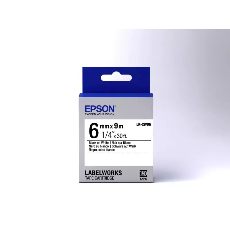 Kaseta z etykietami Epson Standard LK-2WBN czarny/biały 6mm (9m)