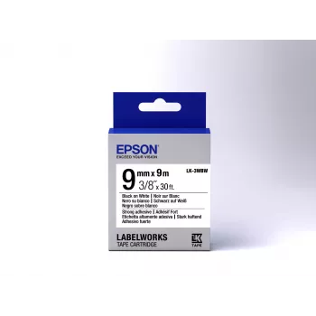 Kaseta z etykietami Epson o mocnym kleju LK-3WBW Czarny/Biały 9 mm (9 m)