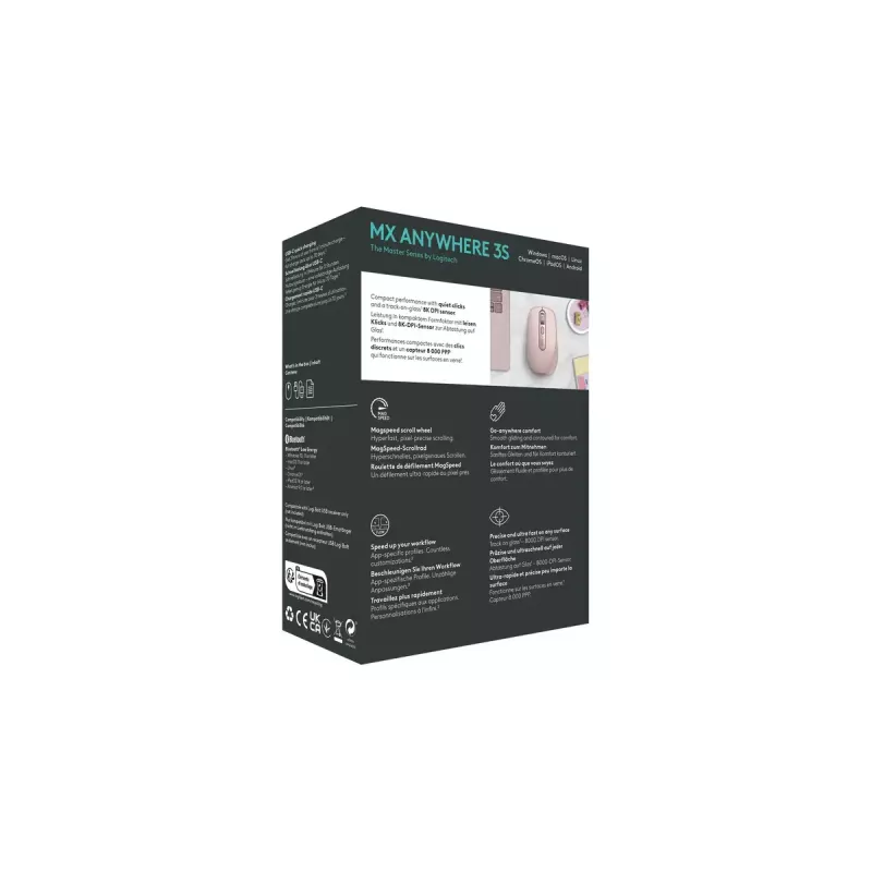 Mysz Logitech MX 3S Różowa USB Optyczna