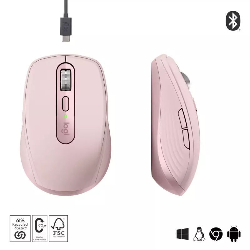 Mysz Logitech MX 3S Różowa USB Optyczna