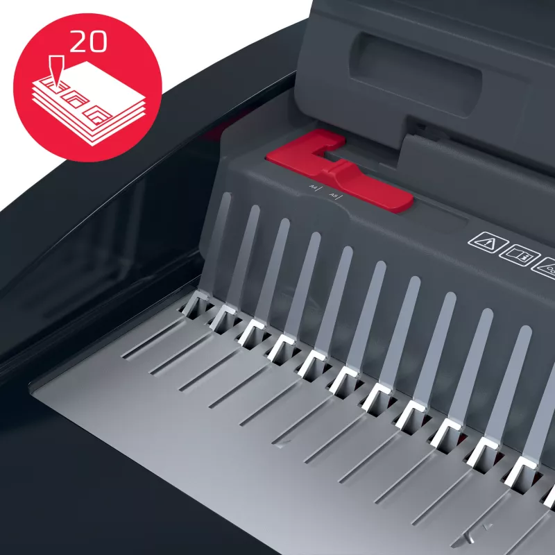 GBC CombBind® CB20 Manualna bindownica grzebieniowa, Bindownica grzebieniowa, Ręczna, 240 arkuszy, Czarny, Czerwony