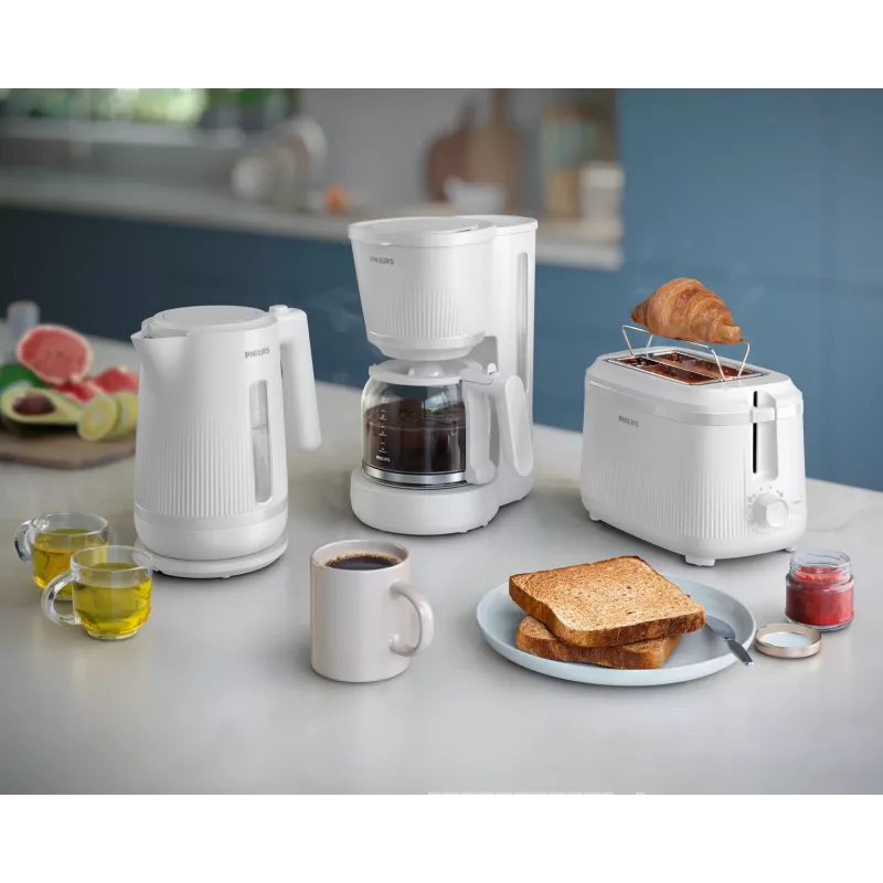 Czajnik Philips serii 3000, 1,7 l, 2200 W, biały, plastikowy, ochrona przed przegrzaniem, bezprzewodowy